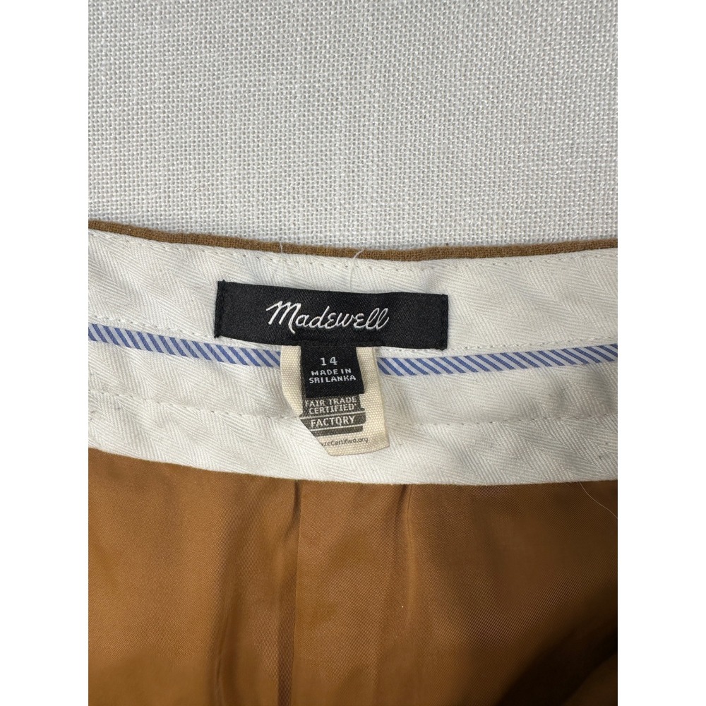 Madewell High-Rise Rosedale Straight Pant 14 Brown Pinstripe Italian Wool - Picture 4 of 11